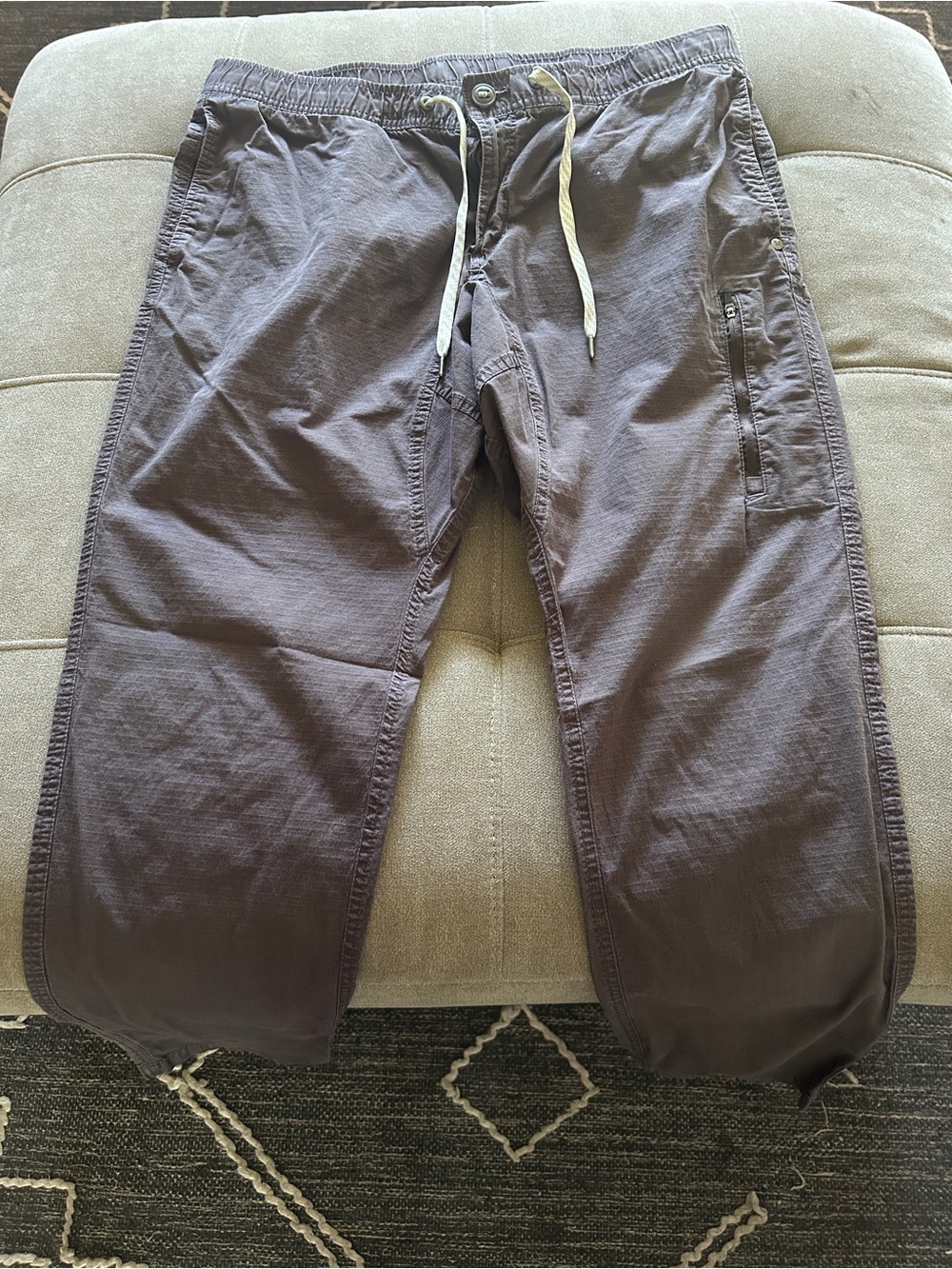 Vuori Men's Cargo Jogger Pants in Dark Brown with Drawstring